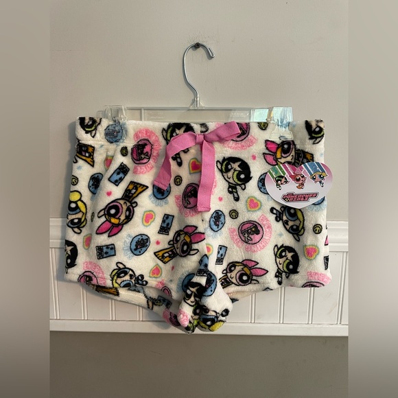 Cartoon Network Powerpuff Girls Fuzzy Sleep Shorts Size Junior Large (11-13) - Picture 1 of 5